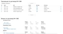 Транзакции по договору в Nova CRM